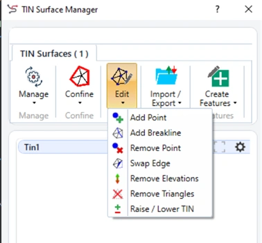 SPCAD Edit Menu